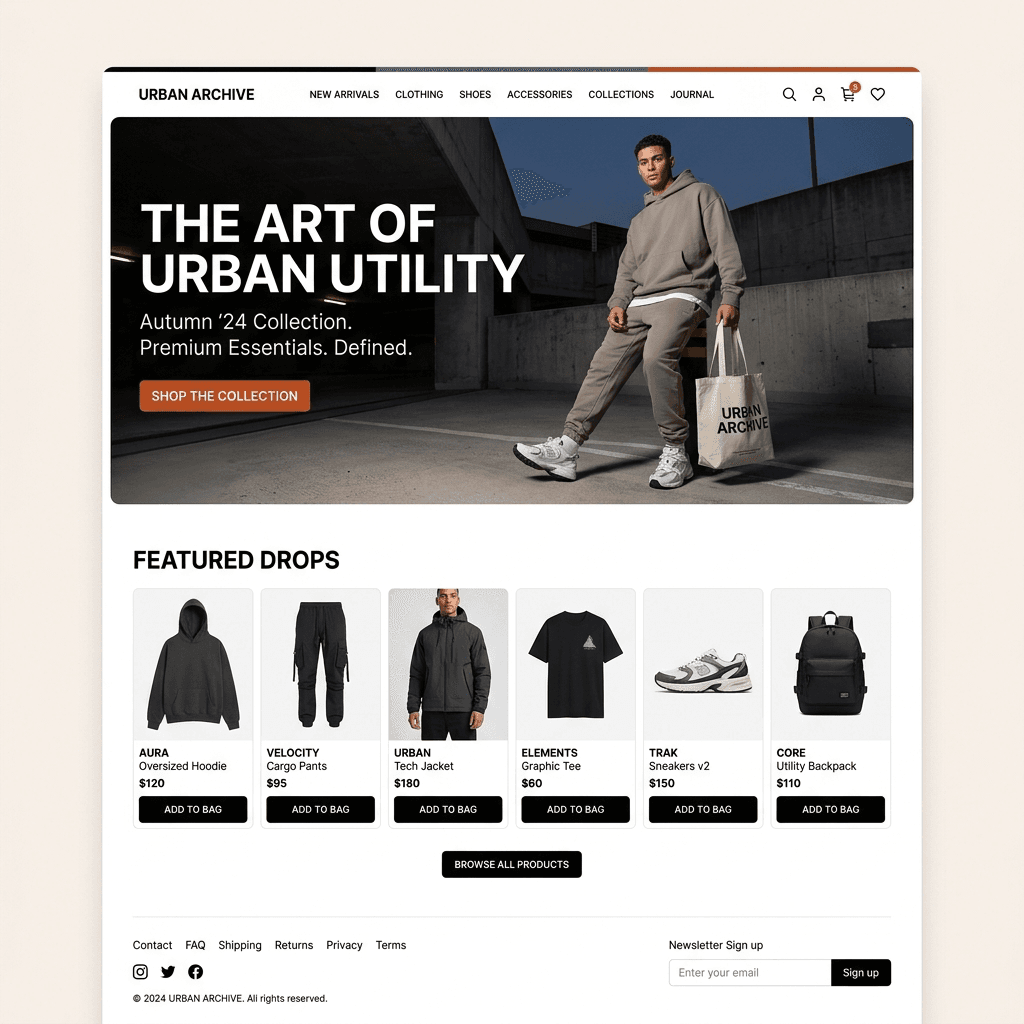 Website Template Interface
